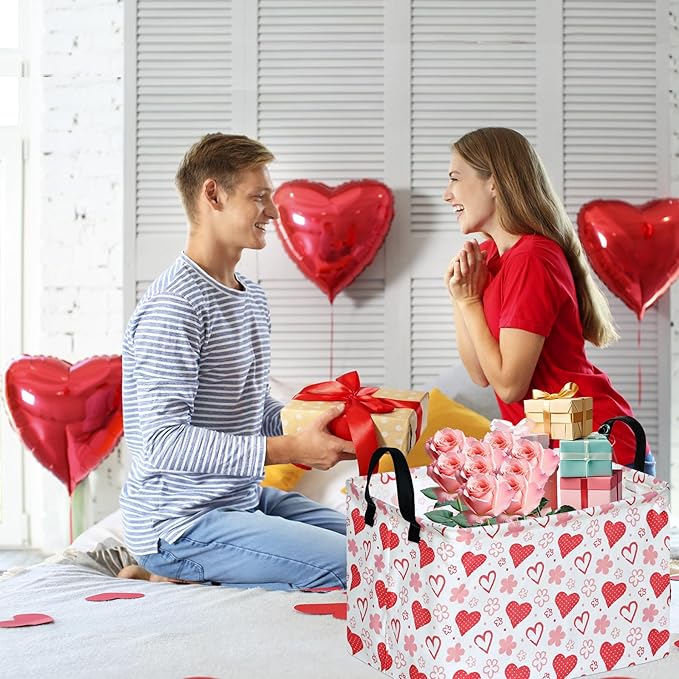 FUULOXE Rectangular Valentines Basket Storage Bin - Image 5