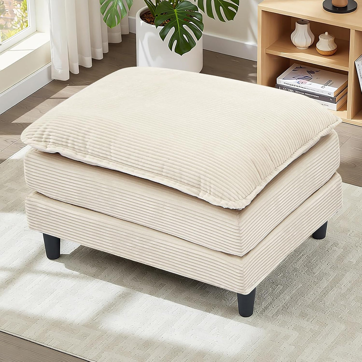 Match Ottoman Only for Cloud Modular Sectional Couch Sectional, Corduroy Foot...