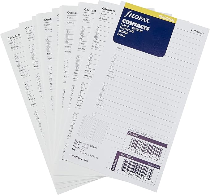 FILOFAX Name/Address/Telephone Refill - Image 3