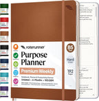 Roterunner Purpose Planner Notebook B5 7.5”x9.8” Undated 2026 Daily Weekly and by Roterunner