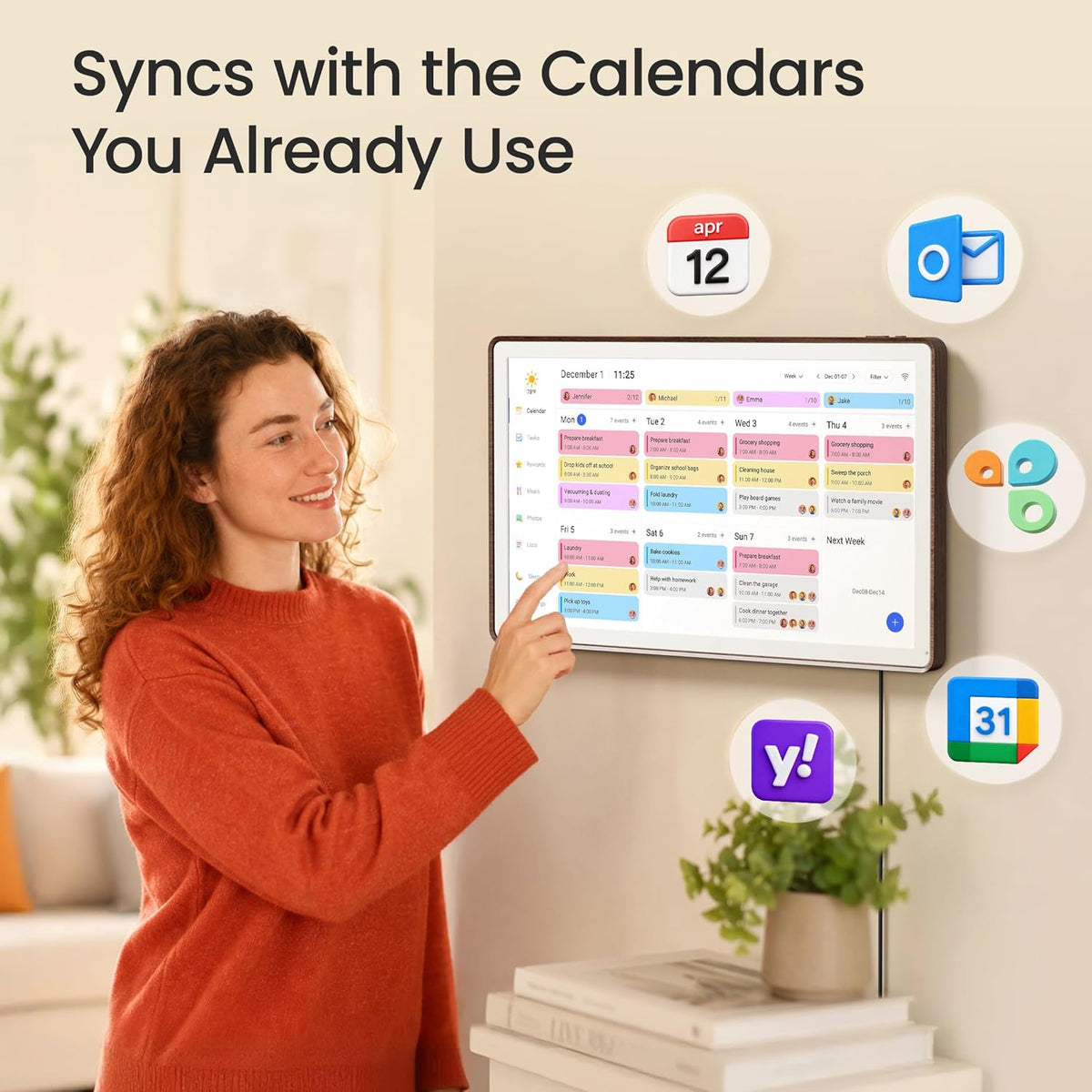 Dragon Touch 21.5 inch Digital Calendar Chore Chart – Digital Picture Frame, ...