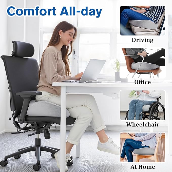 CushyOasis Seat Cushion, Chair Cushions, Office Chair Cushions, Anti-Slip - Image 6