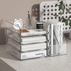 FANXIYQ 4-Tier Brown Acrylic Paper Tray Organizer - Image 2