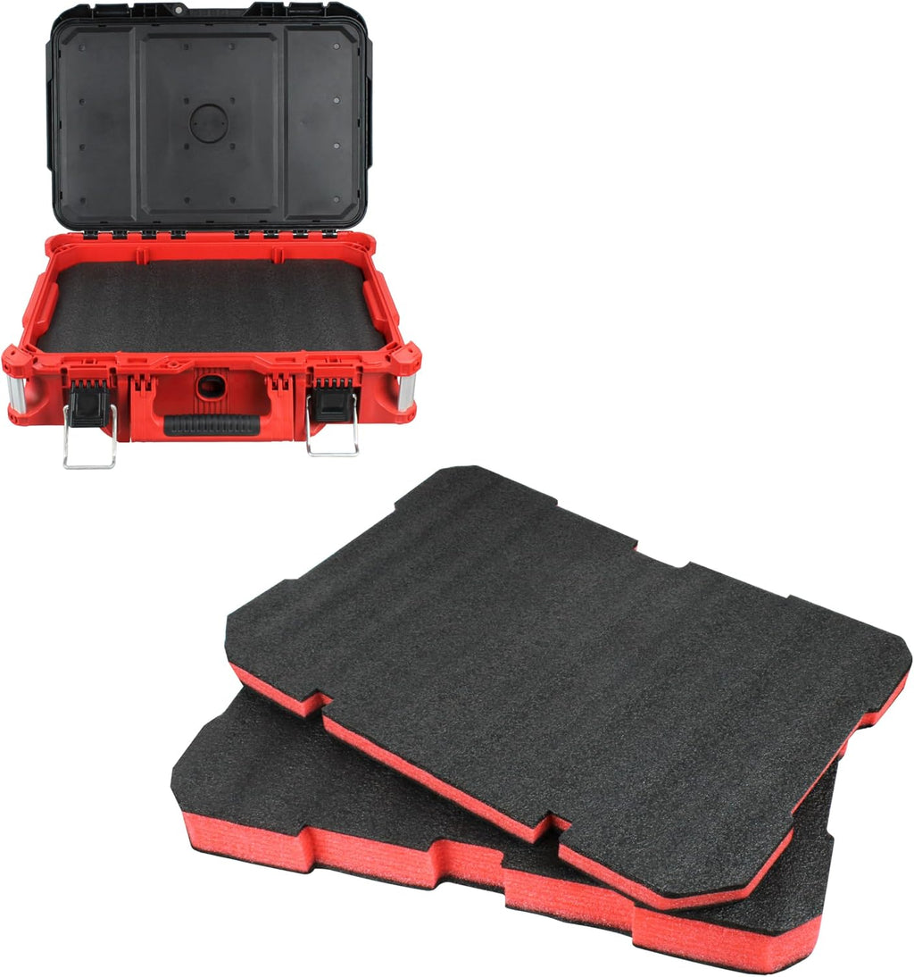 Foam Inserts Fits Milwau-kee Packout 48-22-8424 | Drawer foam tool box inserts 2 pcs Black/Red