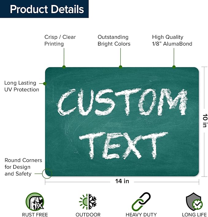 Custom Sign, Custom Street Sign, 11 Font Colors, 13 Font Styles, 4 Hole Options - Image 6
