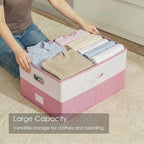 PRANDOM Storage Bins with Lids Linen Fabric Foldable Storage Boxes Organizer - Image 2