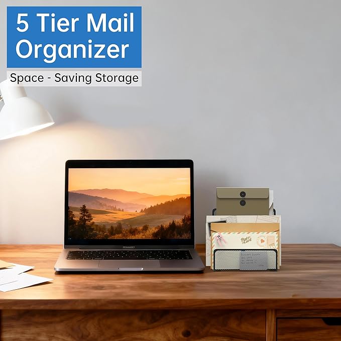 ReePlan Mail Organizer with 5 Slot, Metal Mail Holder - Image 7