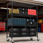 M MZG 4 Tiers Shelf 2640 lbs Steel Storage Shelving Utility Shelving Unit Steel - Image 5