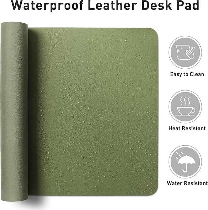 Aothia Leather Desk Pad Protector, Mouse Pad, Office Desk Mat, Non-Slip PU - Image 7