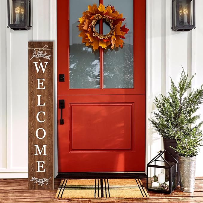 Welcome Porch Sign Decor Wooden Hanging Sign Door Porch Standing Decorative - Image 6
