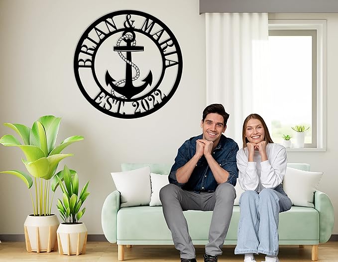 Personalized Nautical Decor, Custom Metal Sign, Anchor Family Name Sign - Image 4