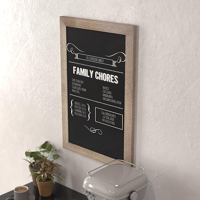HBCY Creations 24" X 36" Weathered Lightwash Solid Wood Frame Wall Chalkboard - Image 8