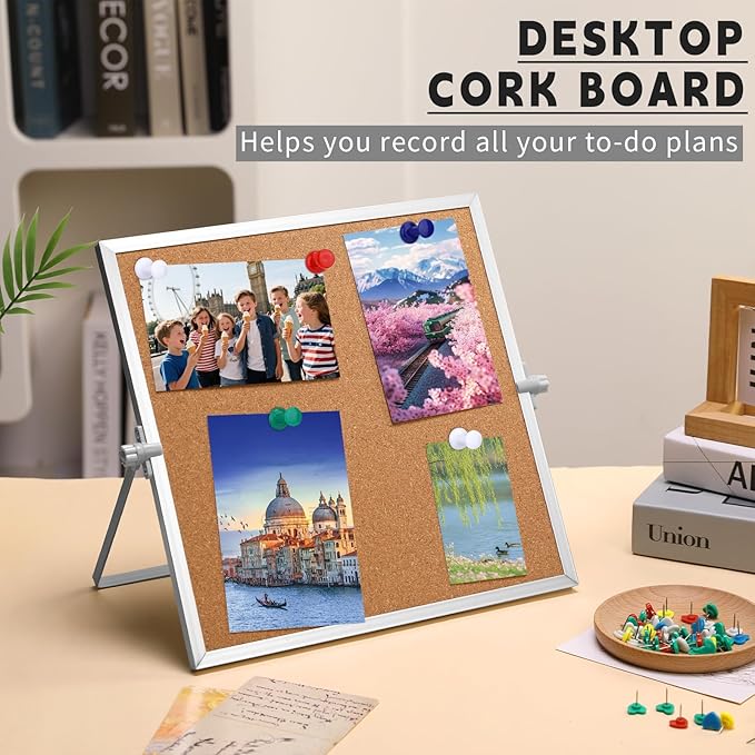 kdafio 11.81"×11.81" Cork Board Bulletin Board, Double Sided Pin Board - Image 5