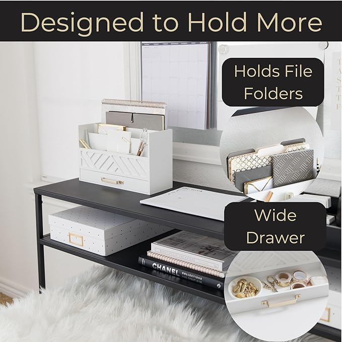 BLU MONACO White Wooden Mail Organizer - Image 4