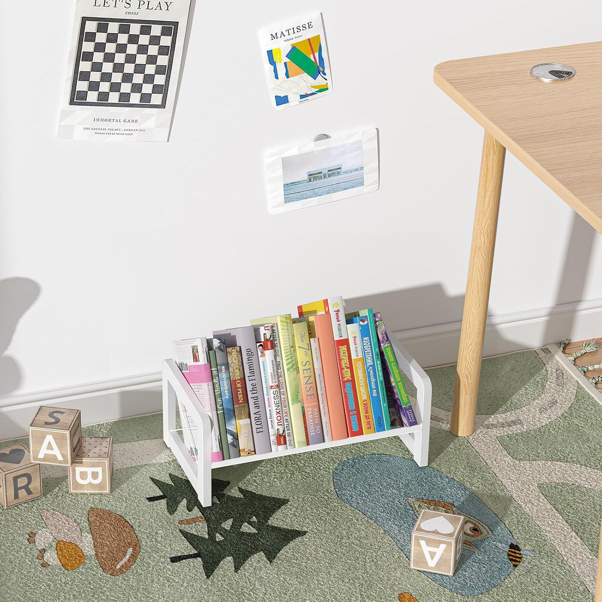ELITEROO Mini Bookshelf for Desk, Desktop Bookcase, Single Cookbook Shelf, Ta...