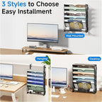 Lavatino 6-Tier Hanging File Organizer, Wall Mount File Holder - Image 4