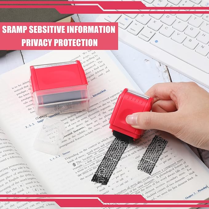 Nezyo 2 Pack Identity Protection Roller Stamp Identity Theft, Confidential - Image 7