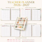 Aesthetic Teacher Planner For The 2026-2027 Academic School Year | All Incl. 8.5" X 11" Lesson Plan Book Supplies - Easily Organize Your Daily, Weekly & Monthly Classroom/homeschool Schedule
