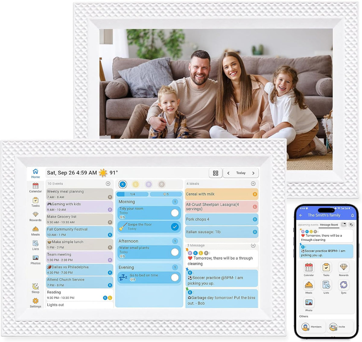 10.1" Digital Calendar Touchscreen, Family Wall Planner & Picture Frame