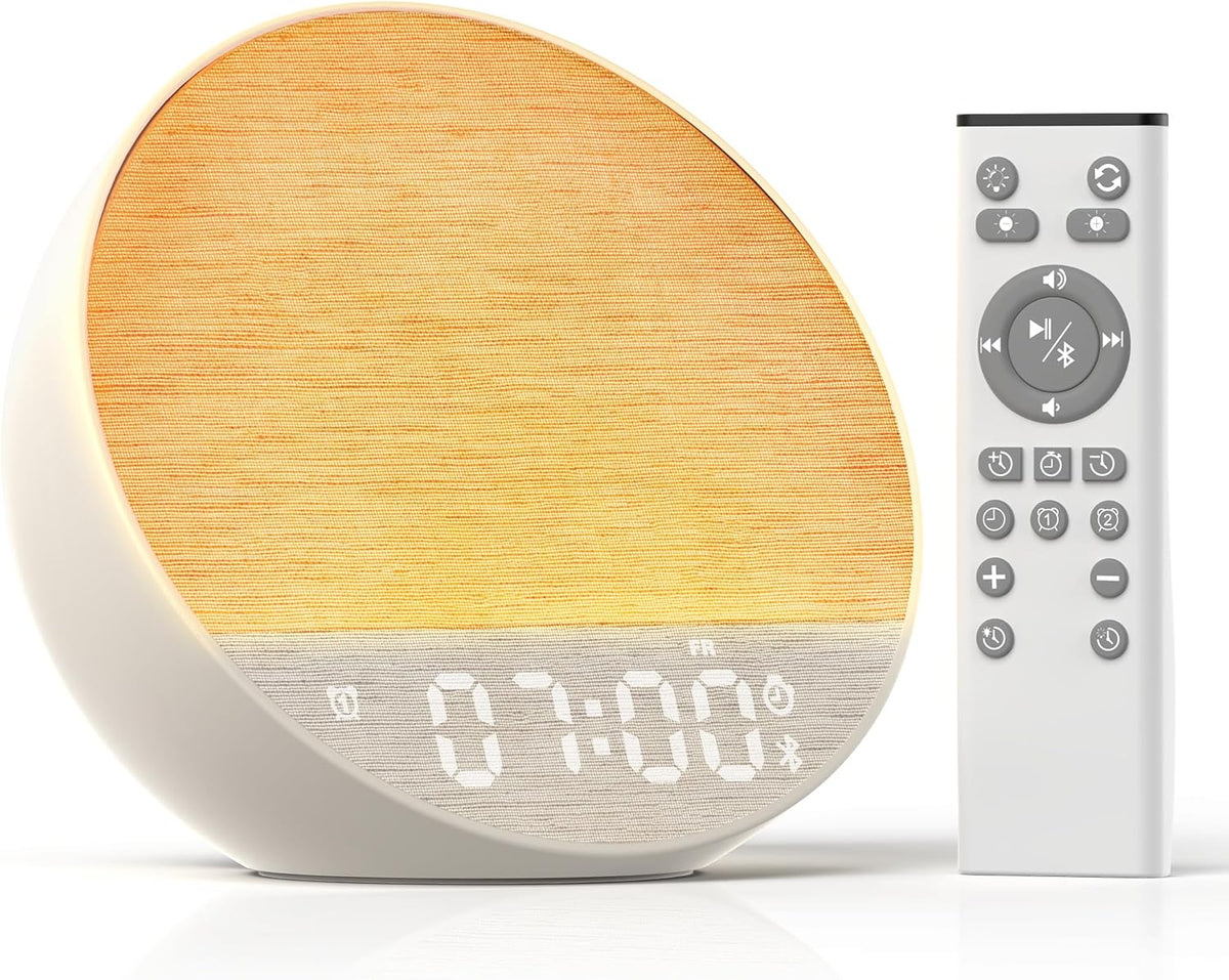 sunrise alarm clock with sound machine, bluetooth speaker, main product view