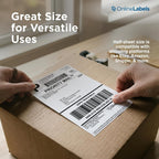 OnlineLabels 8.5" x 5.5" Half-Sheet Shipping Labels - Matte - 500 Sheets | Permanent Adhesive, Blank Rectangle Labels, Inkjet & Laser Compatible, Ideal for FBA, FedEx, USPS, & UPS Shipping