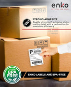 enKo 2 Stacks/4000 Labels 4" x 6" Fanfold Direct Thermal Label Compatible - Image 5