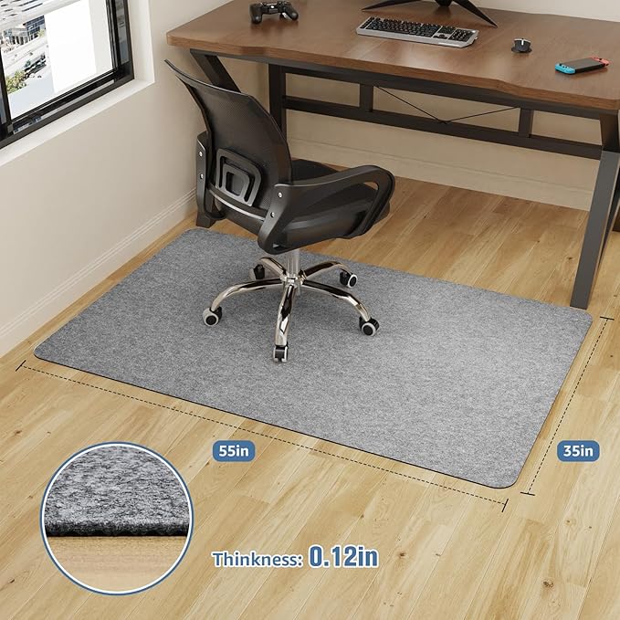 Placoot Office Chair Mat for Hardwood Floor, Desk Chair Mat, Large Anti-Slip - Image 2