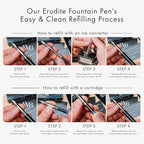 Wordsworth & Black Fountain Pen Set, Extra Fine Nib, Includes 24 Pack Ink - Image 5