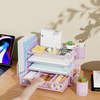 Marbrasse Desk Organizer and Accessories，4-Tier Paper Letter Tray Organizer - Image 7