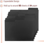 Mr. Pen- Black File Folders Letter Size, 6 Pack | 1/3 Cut Tab & Expandable Design, 24 pcs of Labels, File Folders Black