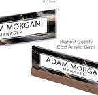 ARTBLOX | Office Personalized Name Plate Black Gold Marble Design On Clear - Image 4