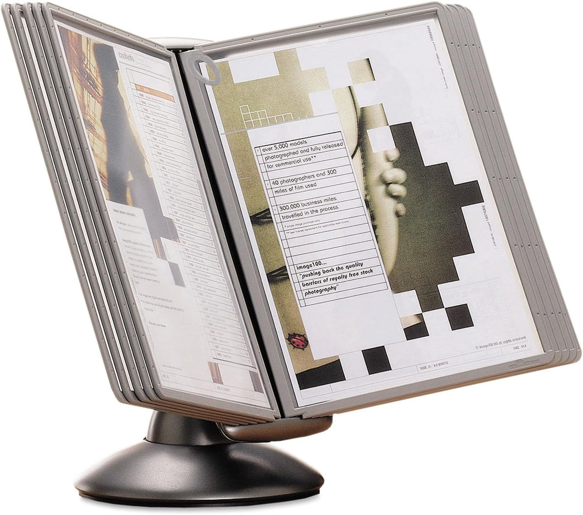 Durable Sherpa Desktop Reference System, 10 Panels, Gray