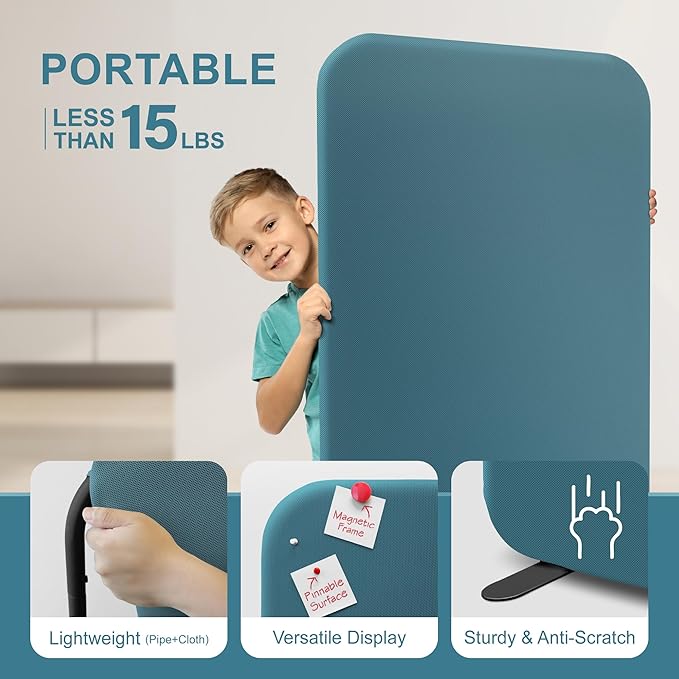 DECOLAB Freestanding Room Partition, Indoor Privacy Panel - Image 4