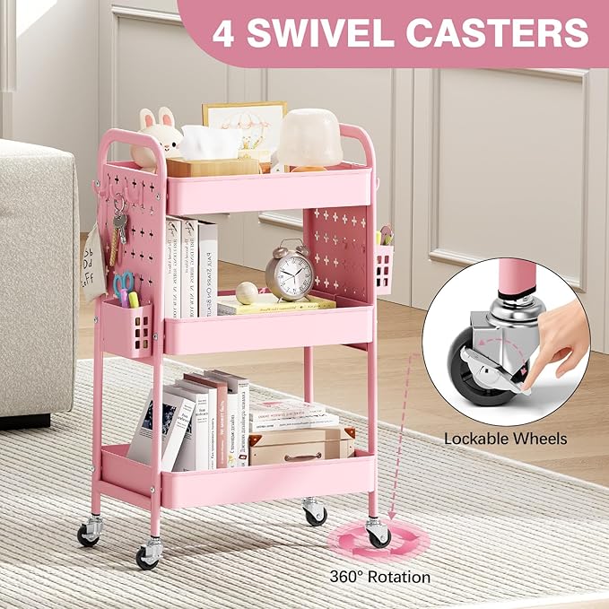 KINGRACK 3 Tier Rolling Cart - Image 4