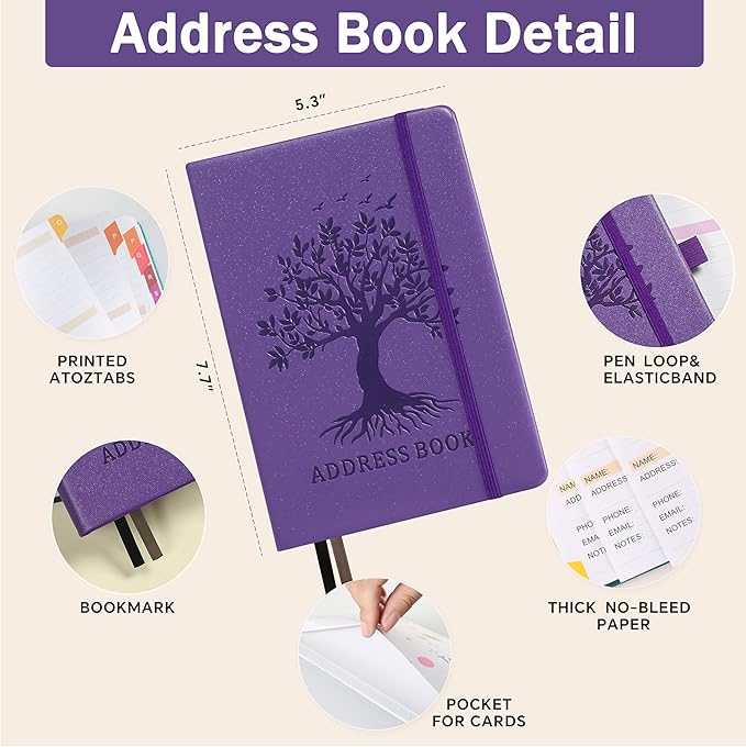 ZXHQ Address Book with Colorful Alphabetical Tabs - Image 3
