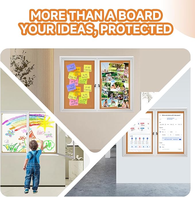 Enclosed Bulletin Board with Locking Door, Outdoor Bulletin Board Weatherproof - Image 5