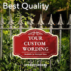 Custom Red Decorative Outdoor Metal Sign, Personalized Aluminum Design 2 Red - Image 7