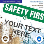 Custom Safety First Sign, OSHA Sign, 18x24 Inches, Rust Free .063 Aluminum - Image 5