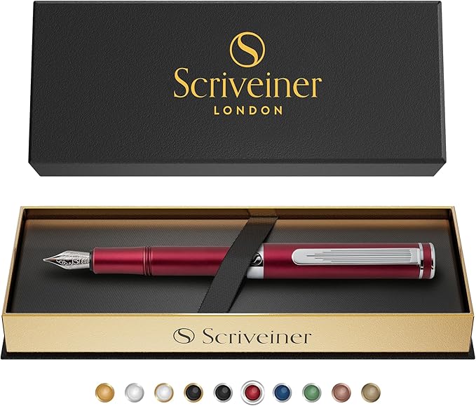 Scriveiner Luxury EDC Fountain Pen, Matt Red Pocket EDC - Image 9
