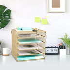 EASEPRES 5 Slot Mesh Desk Organizer Tray, File Paper Letter Folder Holder - Image 6