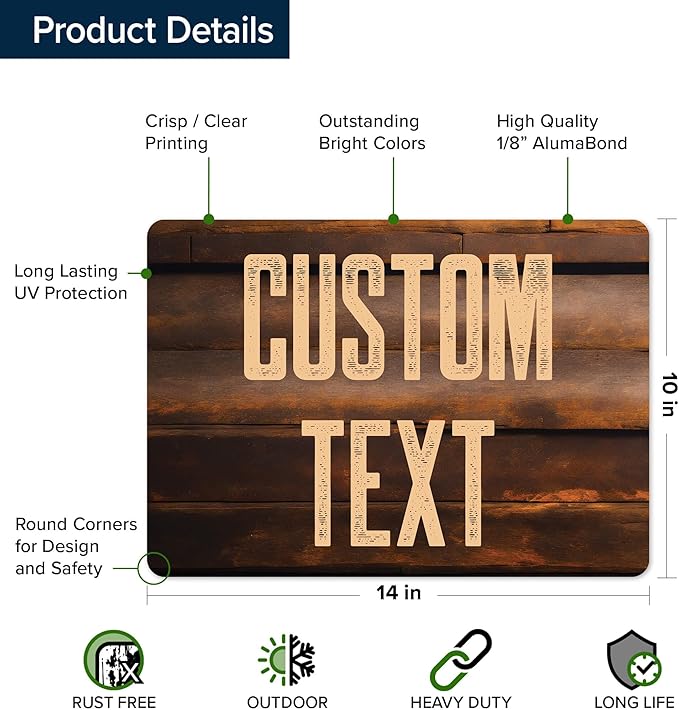 Custom Sign, Custom Street Sign, 11 Font Colors, 13 Font Styles, 4 Hole Options - Image 6