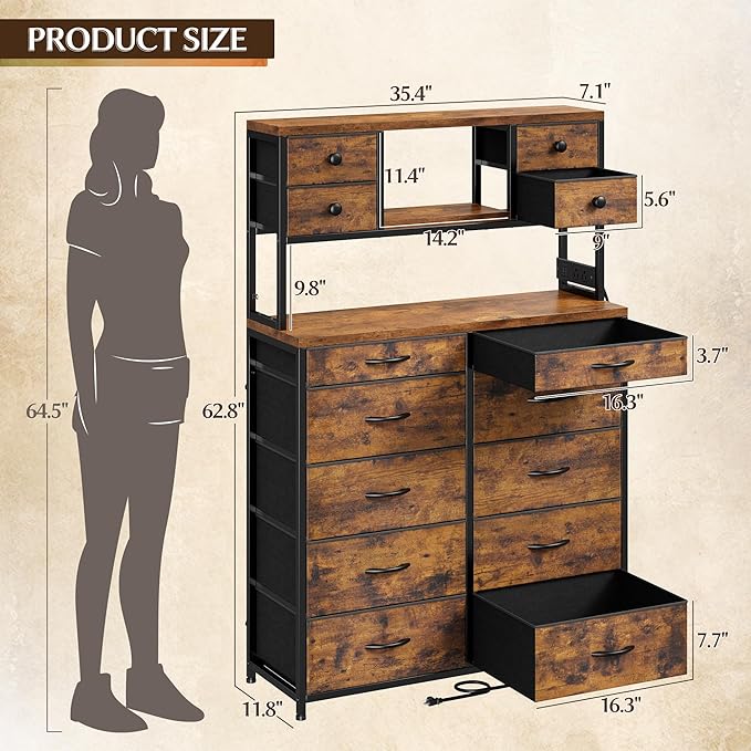 EnHomee 62.8" H Dresser for Bedroom - Image 3