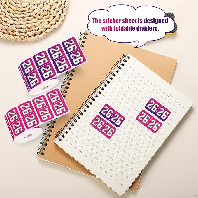 1000pcs 2026 Year Stickers, 3/4x1-1/2 Inch 26 Year Colored Self-Adhesive - Image 4