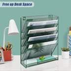 EASEPRES Desk File Organizer Mesh 6-Tier, Hanging Wall Mount Document - Image 5