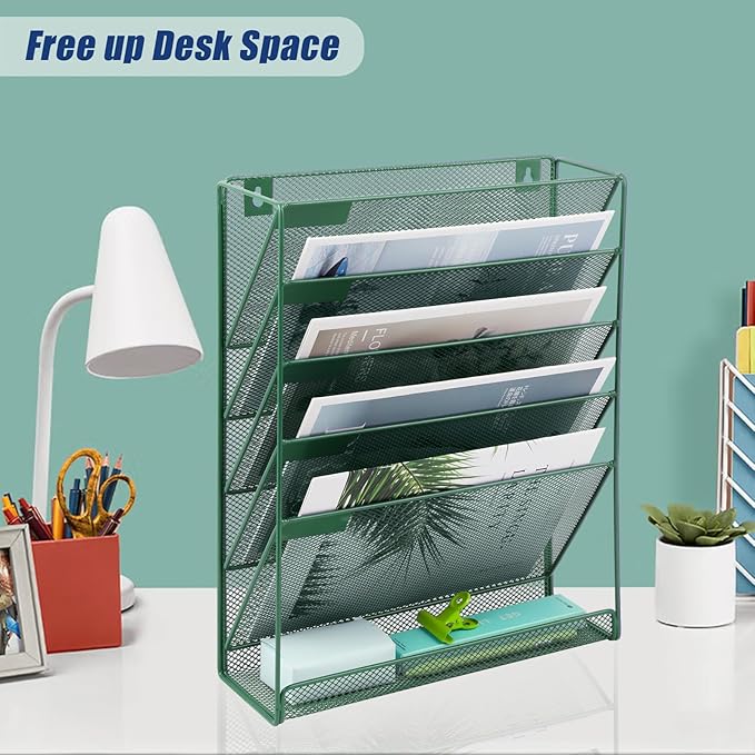 EASEPRES Desk File Organizer Mesh 6-Tier, Hanging Wall Mount Document - Image 5