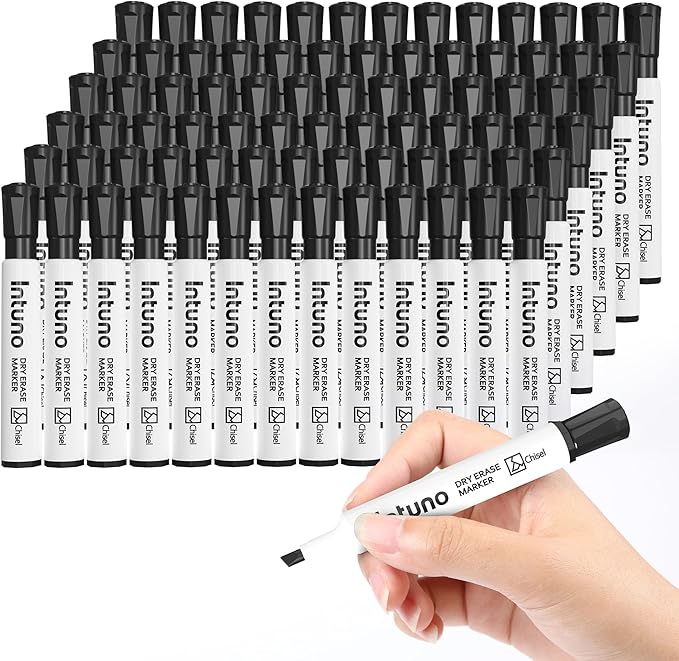 INTUNO Dry Erase Markers, Chisel tip, Presentation by Unknown