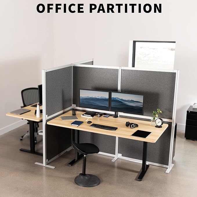VIVO T-Shape Modular Corner Wall System, 4 Panels, Modern Professional Office - Image 4