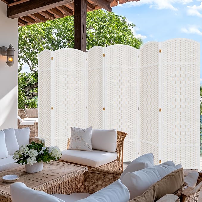 DURASPACE 6 Panel Room Divider, 6ft Tall Folding Privacy Screen, 360°Rotation - Image 6