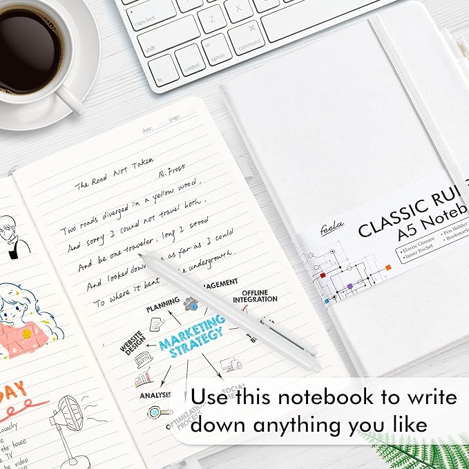 feela 12 Pack Notebooks Journals Bulk, Hardcover Notebook Classic Ruled Lined - Image 4