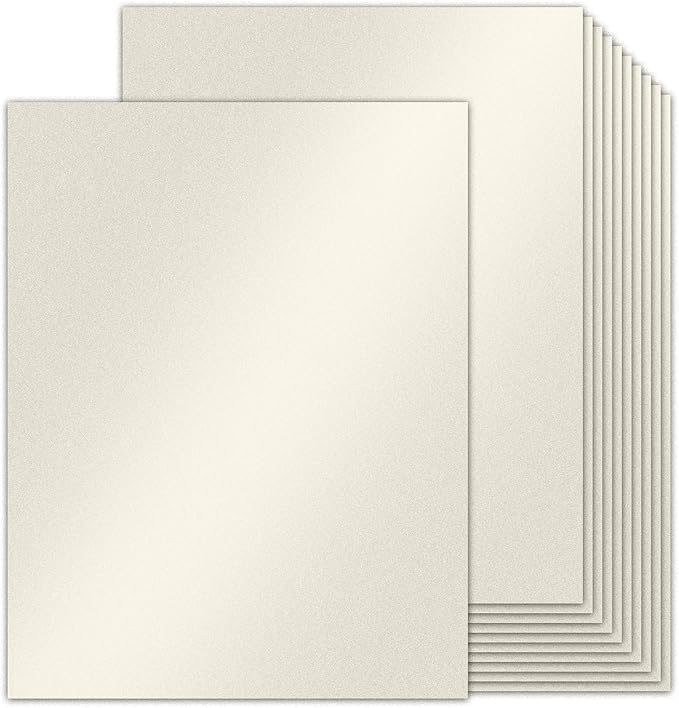 100 Sheets Silver Shimmer Cardstock 8.5 x 11 Metallic Paper, Goefun 80lb Card by Goefun